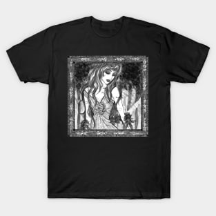 serene woodlands with art nouveau girl T-Shirt